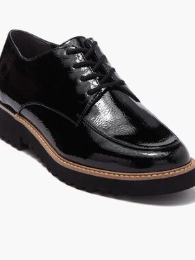 Women’s franco sarto Black Patent Lace-Up Derby Shoe